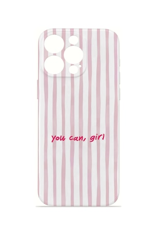 Apple iPhone Uyumlu 15 Pro Max Vorian İnce Kamera Korumalı Mika Kılıf You Can Girl You Can Girl Mika