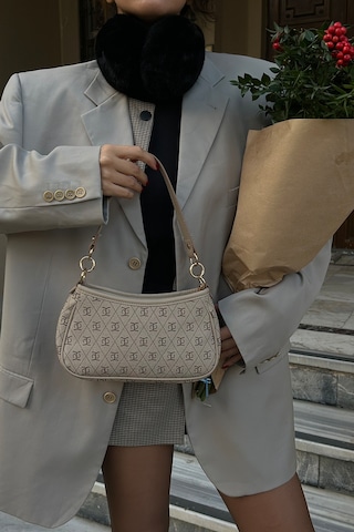 Shule Bags Farme Monogram Baget Ve Çapraz Çanta Bej Bej