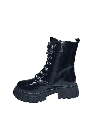 Ortopedikal Turkuaz Filet % 100 Deri Ortopedik Kız Çocuk Bot Parlak Siyah