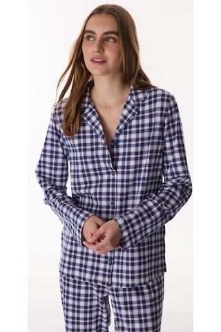 Penti Koyu Mavi Colored Gingham Gömlek Pantolon Pijama Takımı