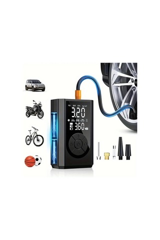 Willowhaven Siyah Kablosuz Elektrikli Şişirme Pompası 150psı Dijital Göstergeli Led Aydınlatmalı 2x2000mah Pil