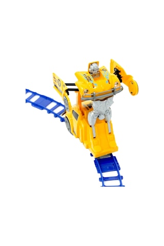 Robot Track Raylı Pilli Robota Dönüşen Araba