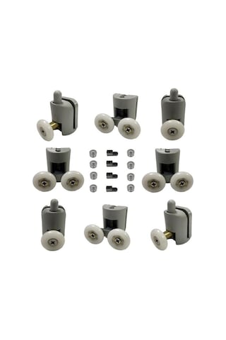 Duşakabin Tekerleği Rulman 8 Li Set Teker Çapı 22 Mm Gri