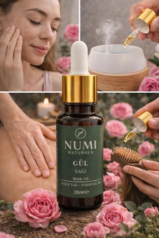 Gül Yağı 20 Ml %100 Doğal Saf Rose Oil Cilt Bakım Yağı, Aromaterapi Ve Masaj İçin Uçucu Yağ