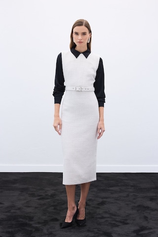 Kemerli Tüvit Elbise - Taş-136576 Taş