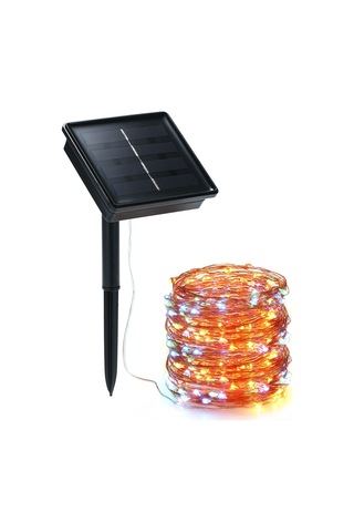 Xindoker 72ft 100 Led Güneş Enerjili Bahçe Aydınlatma Işıkları, 8 Modlu Sıcak Beyaz Dekoratif Şerit Işık 111 Karakter