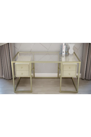 Trinity Metal & Ahşap & Cam Çalışma Masası