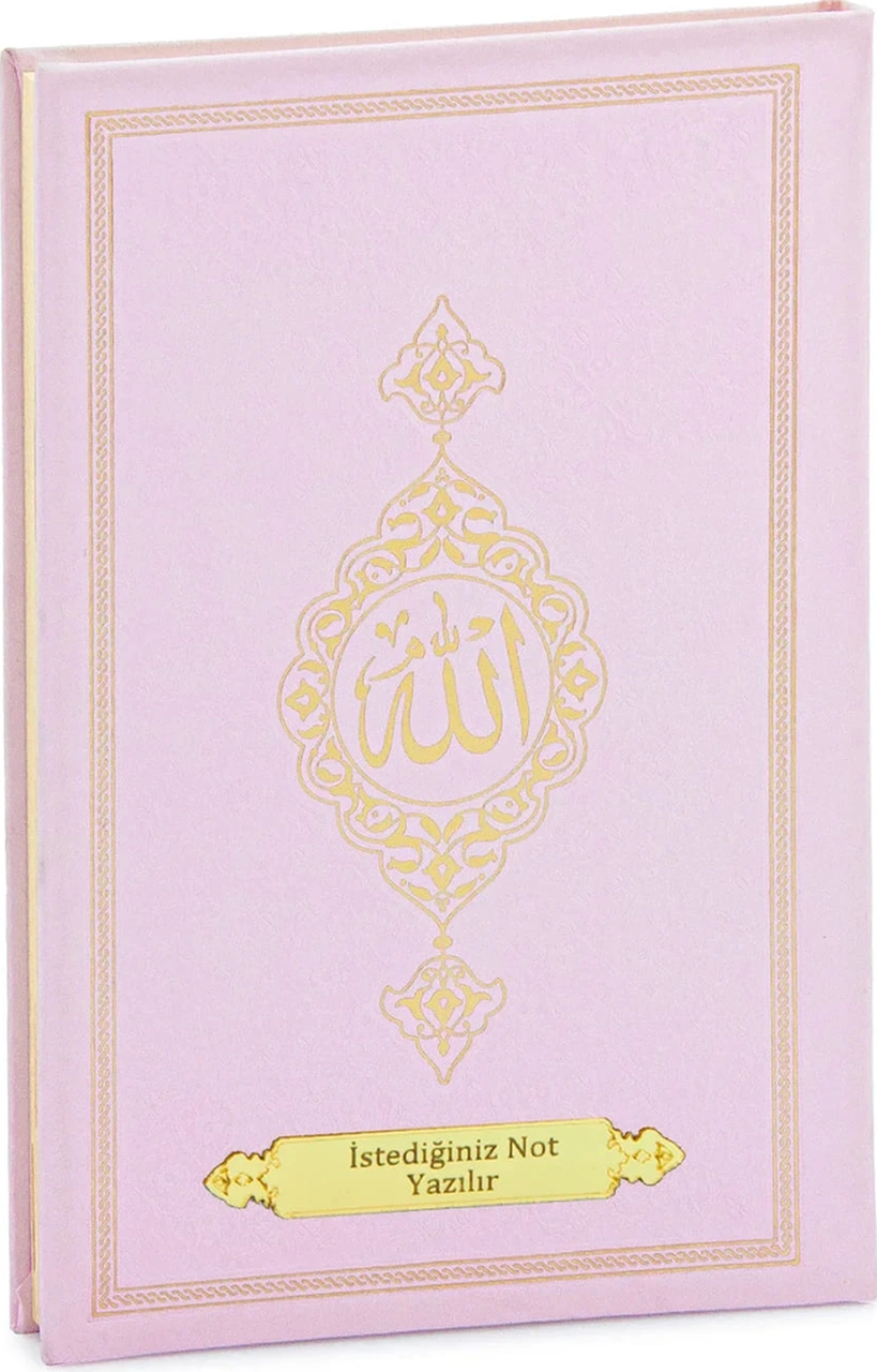 İsme Özel Termo Deri Ciltli Yasin Kitabı, 77 Sayfa Mevlüt Hediyelik Yasin Orta Boy - Pembe