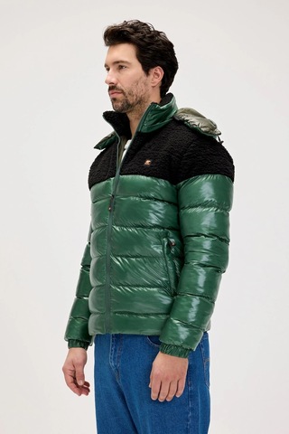 Bad Bear Albert Koyu Yeşil Erkek Puffer Mont Siyah