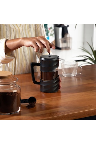 Nehir Violet 600 ML Borosilikat French Press Siyah