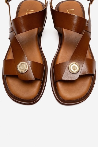 Luvishoes Quella Taba Hakiki Deri Tokalı Kadın Sandalet