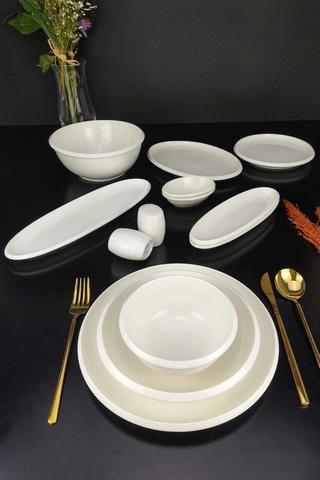 Digithome Freya 35 Parça Porselen Yemek Ve Kahvaltı Takımı Snd-05630 - Snd-05627