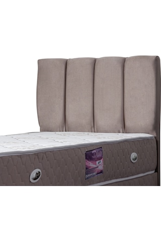 Setaymobilya Baza, Tetra Gri Tek Kişilik Baza + Başlık + Deluxe Yatak