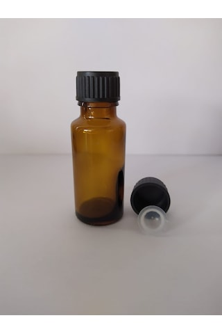 10Ml Cam Amber Şişe Düz Kapak Kör Tıpalı
