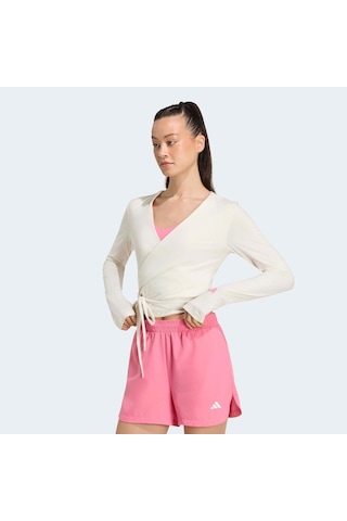 Adidas Studio Soft Ballet Wrap Kadın Beyaz Üst Ky1958