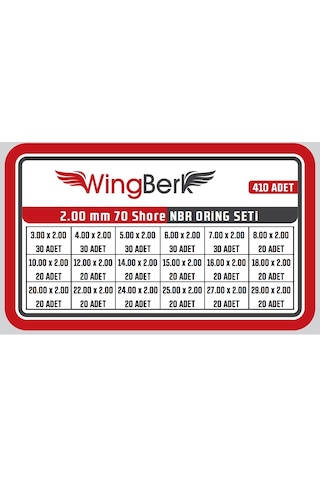Wıngberk 2.00mm Kalınlık Oring Seti