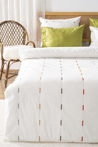 Victoria Yeşil Çift Kişilik Nakışlı %100 Pamuklu Nevresim Takımı 6 Parça Çeyiz Seti