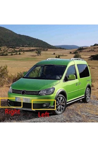 Flybuy Touran Caddy 2010-2015 İçin Ön Tampon Sağ Sis Farı Izgarası Abs, Siyah-gümüş