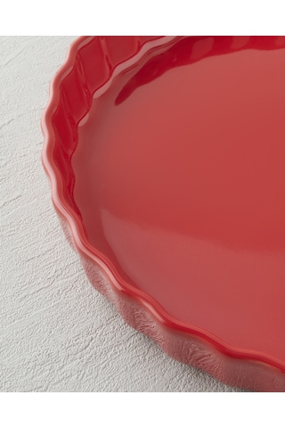 English Home Hecha Seramik Tart Fırın Kabı 28 Cm Kırmızı Kırmızı