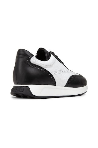 Deery Hakiki Deri Siyah Beyaz Erkek Sneaker Ayakkabı - 00750Mbyze01 Beyaz