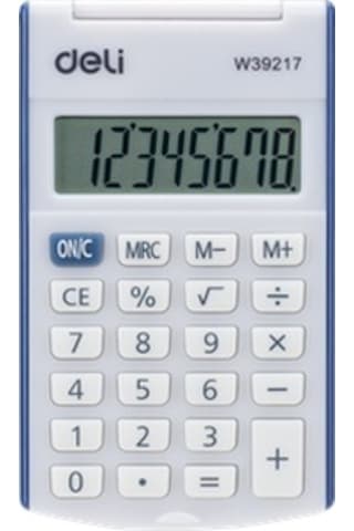 Deli 39217 Mini Hesap Makinası Kapaklı Mavi Çok Renkli