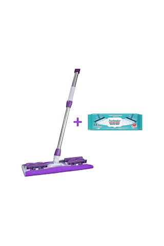Dmr Mandallı Sihirli Mop Takımı + Freshmaker 50'li Mop Uyumlu Yer Temizlik Havlusu - Set