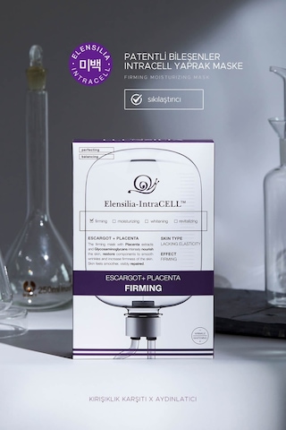 Elensilia Escargot + Plasenta Sıkılaştırıcı, Aydınlatıcı Yaprak Maske Intracell Placenta Mask