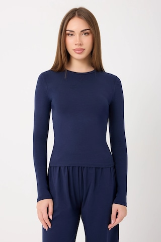 Zoor Ultra Soft Penye Modal Yuvarlak Yaka Bluz Laci Vert