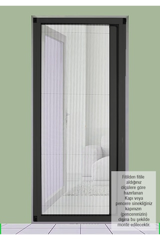 Akordeon Double Pileli Pilise Kapı Altınmeşe Sineklik 210x210 Istediğin Ölçüde En 210'a Kadar / Boy 210'a Kadar