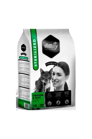 Amity Premium Sterilized Tavuklu ve Pirinçli Kısırlaştırılmış Yetişkin Kedi Maması 1500 G