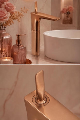Fontana Fk-5123 Mat Rose Yüksek Lavabo Bataryası Modern Şık Tasarım Rose Lavabo Bataryası