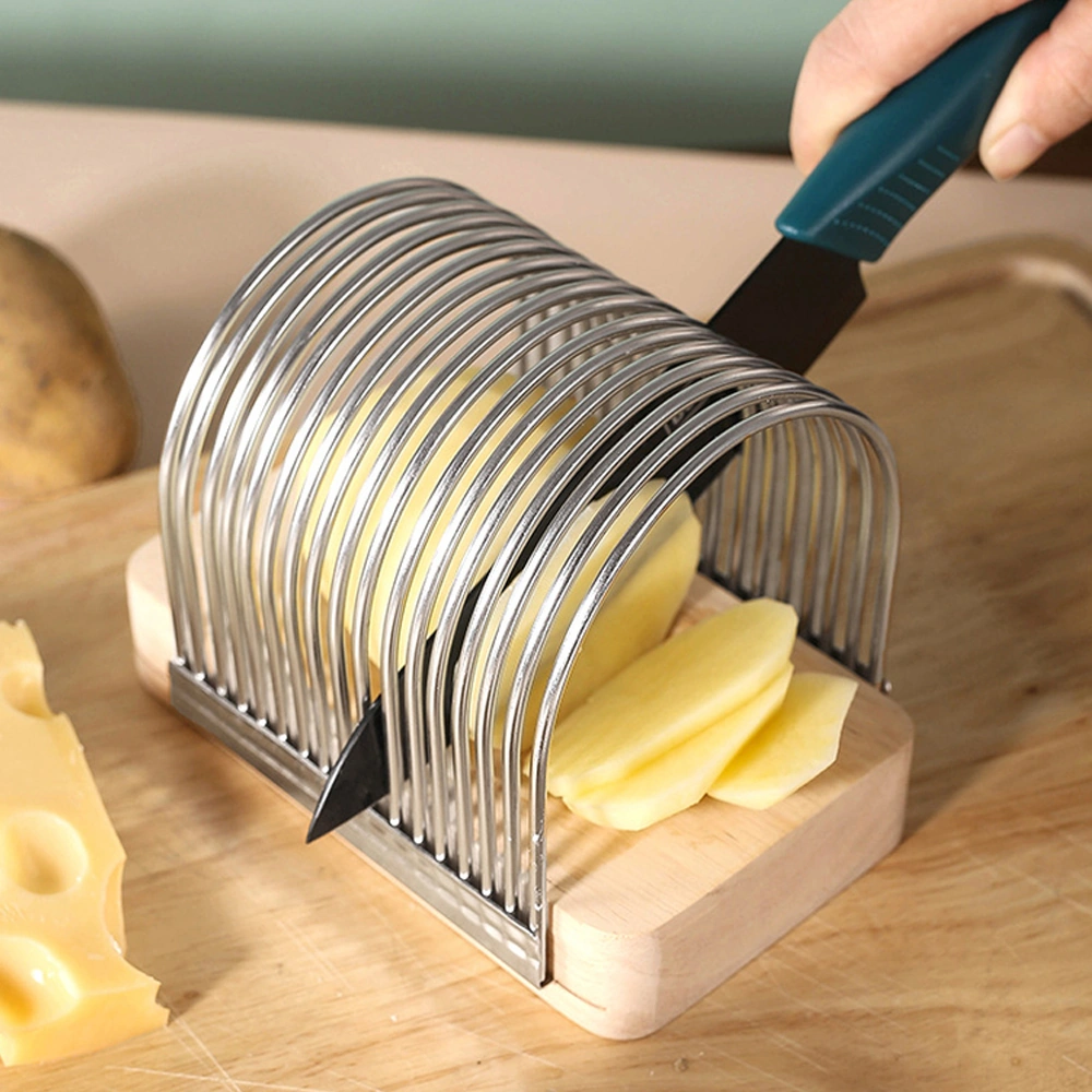 Youtek Ahşap Ve Paslanmaz Çelik Eşit Dilimler İçin Fırın Aleti, Ekmek-kasar-kartalotu Kesici, Kırıntı Toplayıcı Tabaklı Mutfak Aracı Ahşap