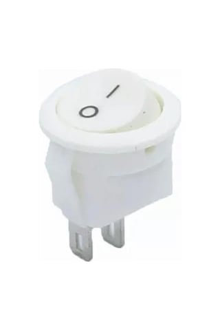 Ayt Mini Yuvarlak Işıksız On Off Beyaz Anahtar Aç Kapa Düğme Buton Ic-134e