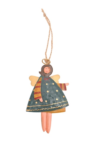 Geeroyoo Noel Dekorasyonu: El Yapımı Demir Çizgili Mavi Melek Askısı, Ağaç Süs Eşyası, Ev Dekoru Aksesuarı