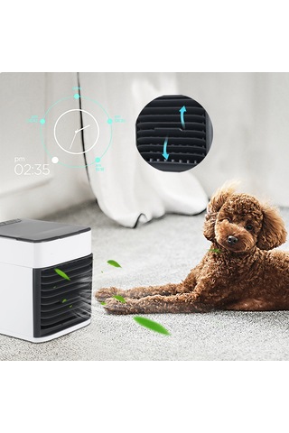 Neevoyu Usb Taşınabilir Hava Soğutucu - 3 Hızlı, 90 Ayarlanabilir, Nemlendirici Ve 7 Renkli Led Işıklı Sessiz Fan