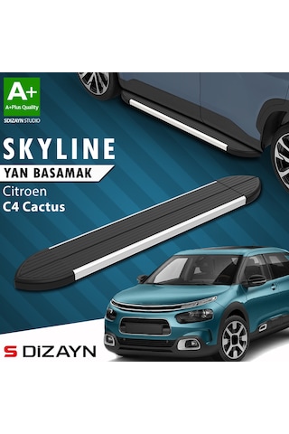 S-dizayn Citroen C4 Cactus Skyline Aluminyum Yan Basamak 183 Cm 2014 Üzeri A+ Kalite