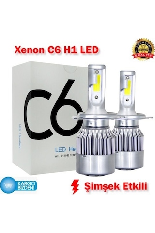 Şimşek Etkili H1 C6 Led Xenon Far Ampül Beyaz Ve Deli Mavi 437788619