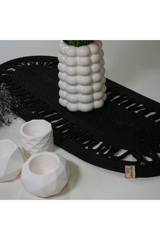 Zengin Design Home Zdh-804 Oval Runner Siyah