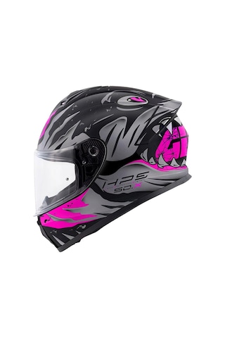 Gıvı 50.x Sharkbıte Kask Mat Siyah Pembe