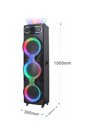 Gd-3126 Dijital Led Göstergeli Mikrofonlu Rgb Tws Üçlü 10 İnç Stereo Bass Kablosuz Karaoke Hoparlör