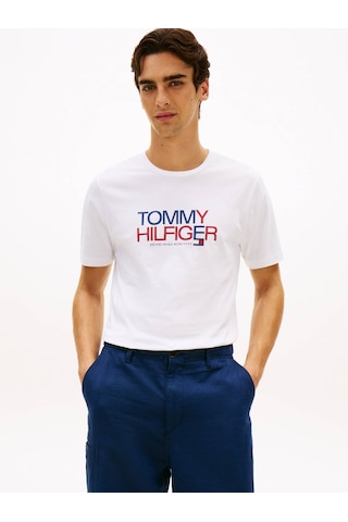 Tommy Hilfiger Mw0mw42369 Brand Love Big Text Erkek Tişört Beyaz