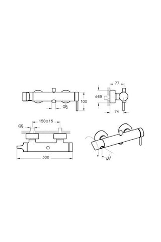 VitrA Origin Banyo Bataryası Krom A42619 Krom
