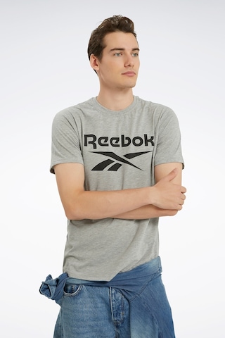 Reebok Identıty Stacked L Grı Melanj Erkek Kısa Kol T-Shirt 000000000101528059