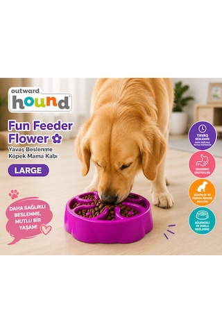 Fun Feeder Flower Yavaş Beslenme Köpek Mama Kabı Large