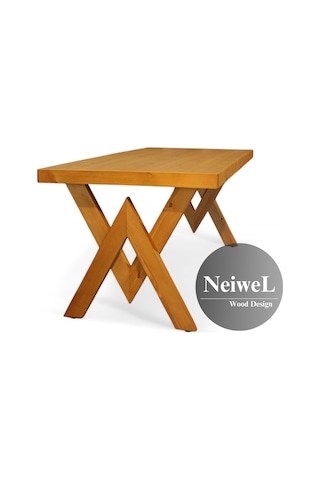 Neiwel Hias Doğal Ahşap Yemek Masası-70-120 Açık Ceviz