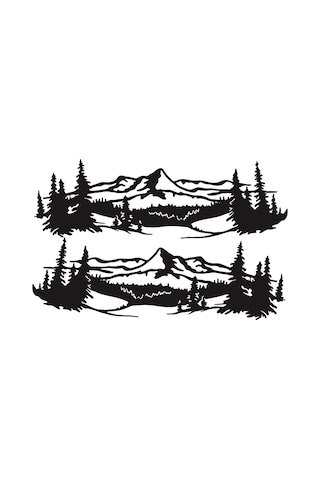 Ranyeek D-957 Pvc Araba Stickerleri, Dağ-ağaç Desenli Siyah Vinyil, Karbonlu Kaplama, 150x50cm 2 Adet, Kolay Kurulum-çıkarma