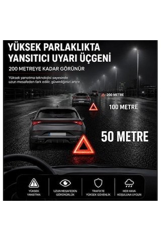 Atlanabilir Üçgen Acil Durum Reflektörü