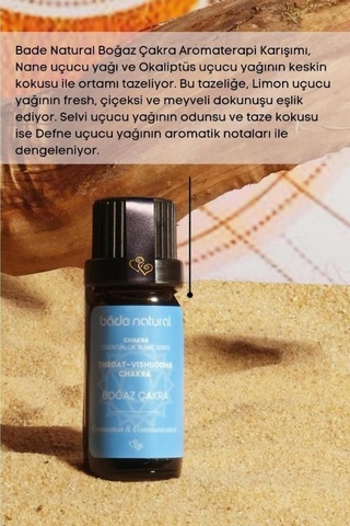 Bade Natural Boğaz Çakra Aromaterapi Karışımı 10 ML