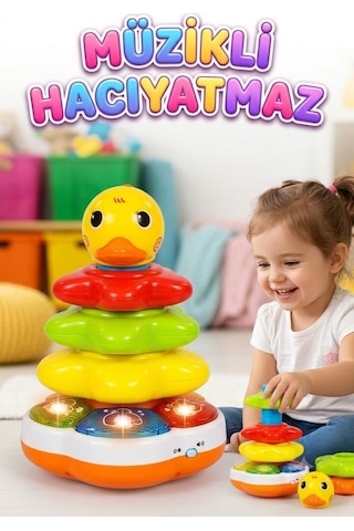Işıklı Ve Sesli Hacıyatmaz Eğitici Kule - Motor Becerisi Geliştiren Eğlenceli Oyuncak