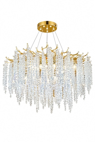 Ağaç Model 80 Cm Taşlı Avize Gold
